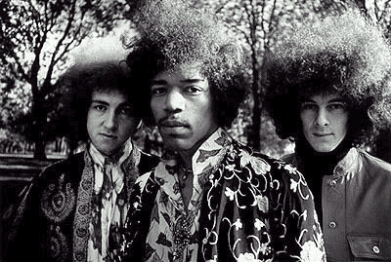 Jimi Hendrix Experience: Noel Redding (Left), Jimi Hendrix (Center) Mitch Mitchell (Right)